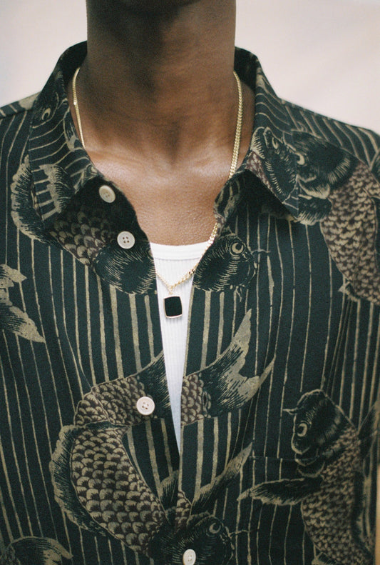 YIN YANG NECKLACE WITH STONE