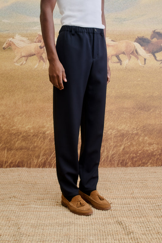 ELASTICATED WIDE TROUSERS