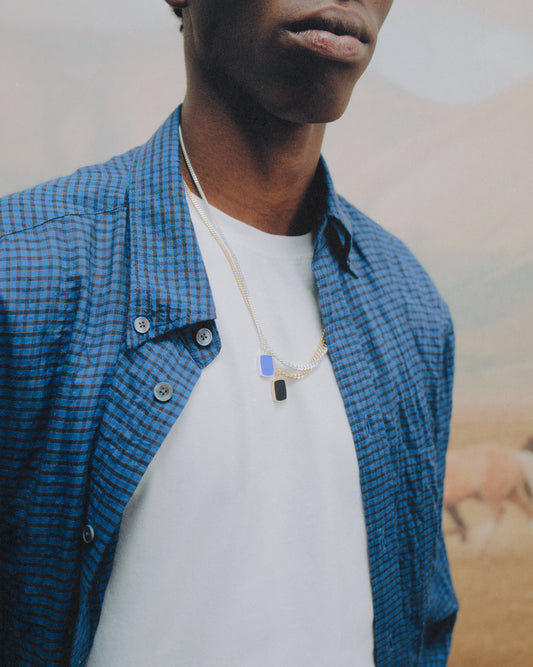 YIN YANG NECKLACE WITH STONE