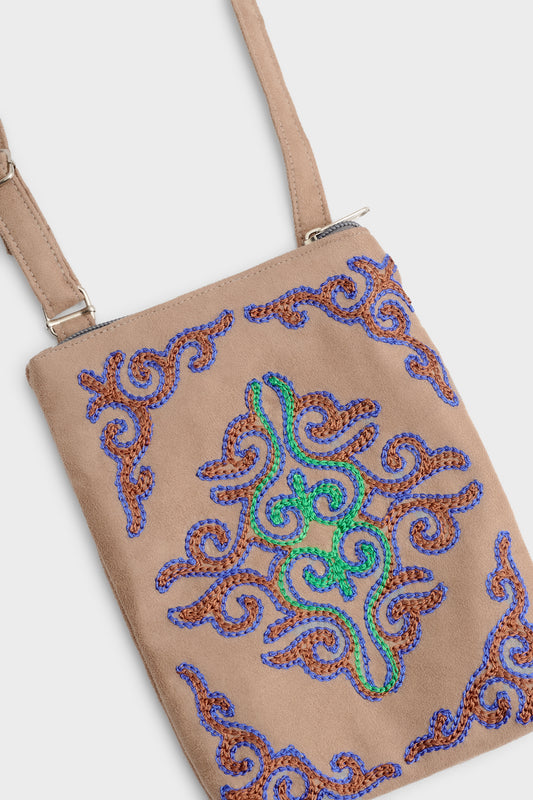 Embroidered Shoulder Pouch