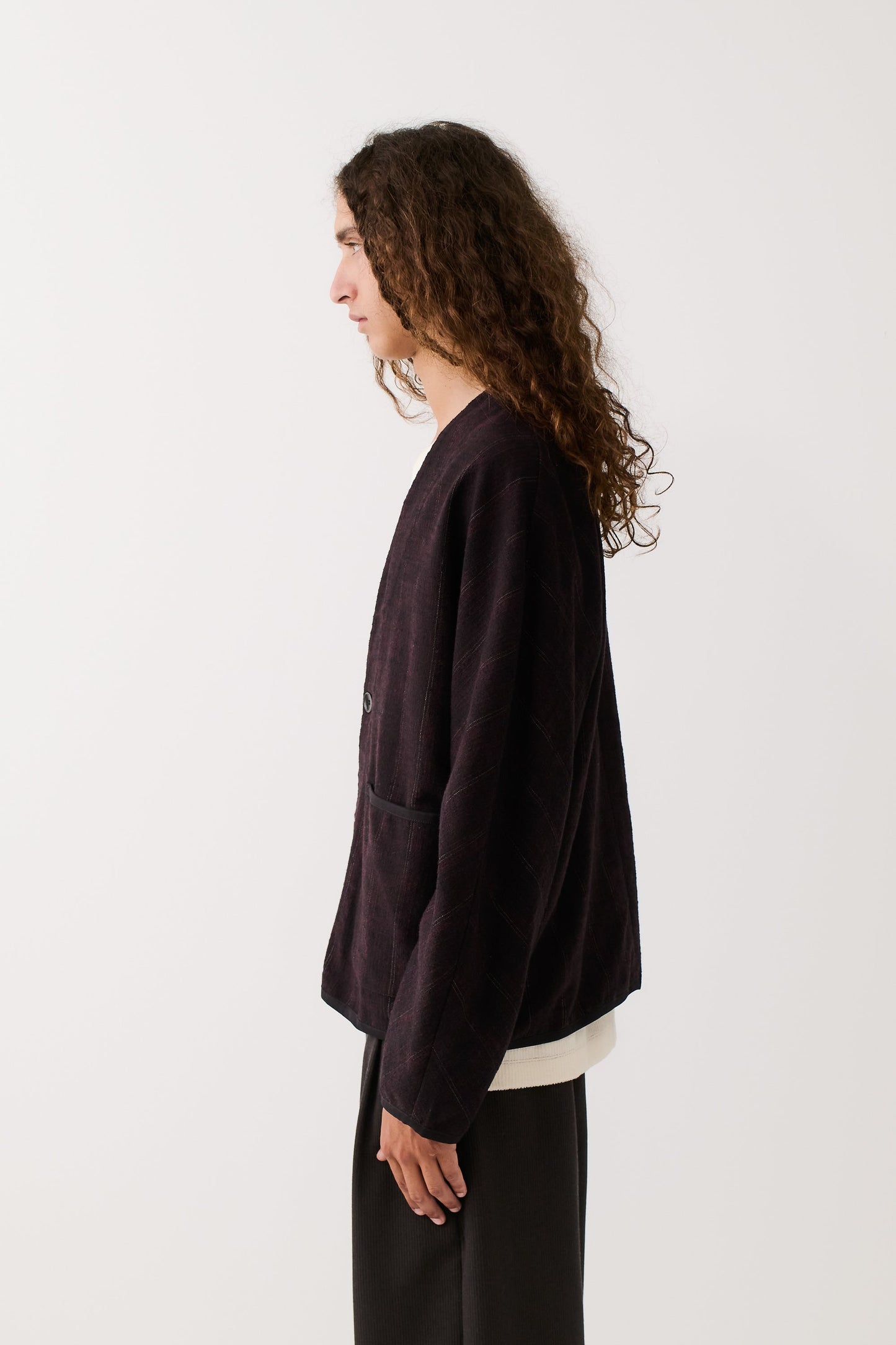 Kaan Cardigan Black Wine Line
