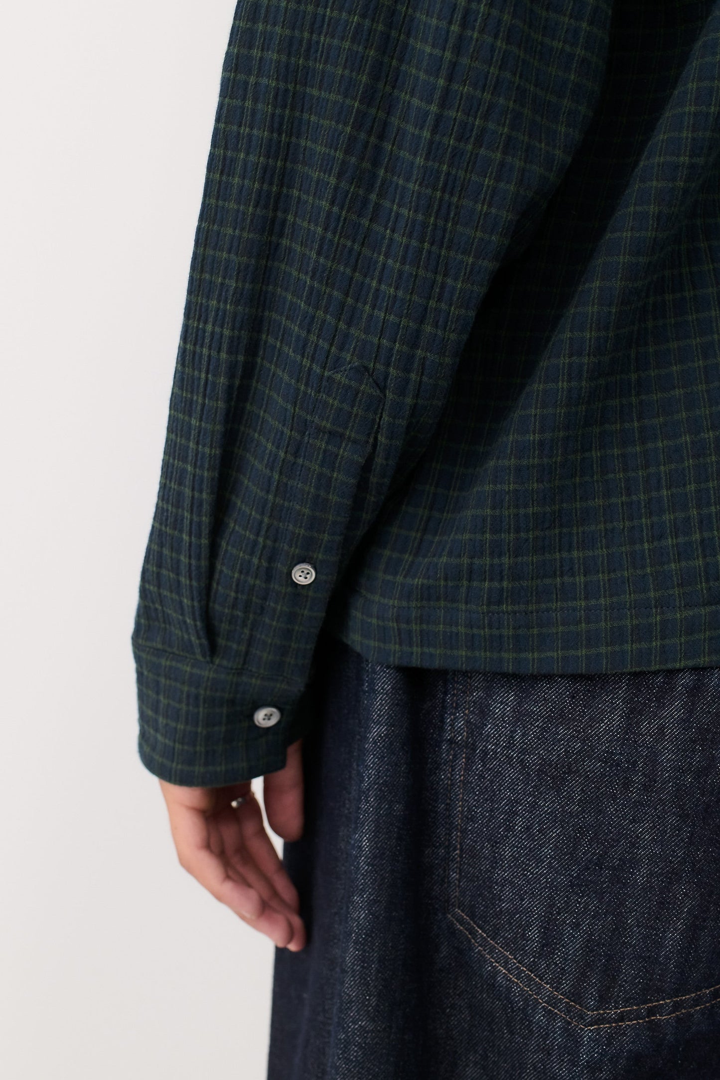 Rumba Shirt Navy Green Check