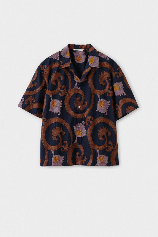 Samata Shirt Embroidered Mulberry Night
