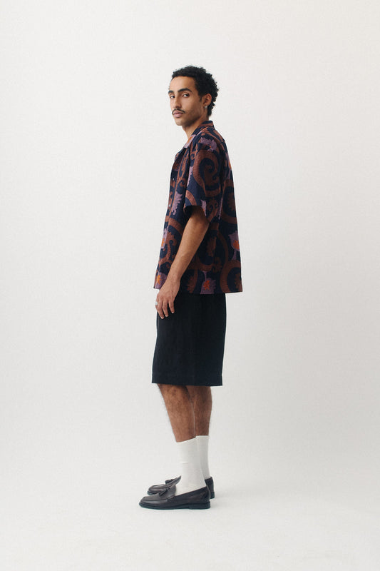 Samata Shirt Embroidered Mulberry Night