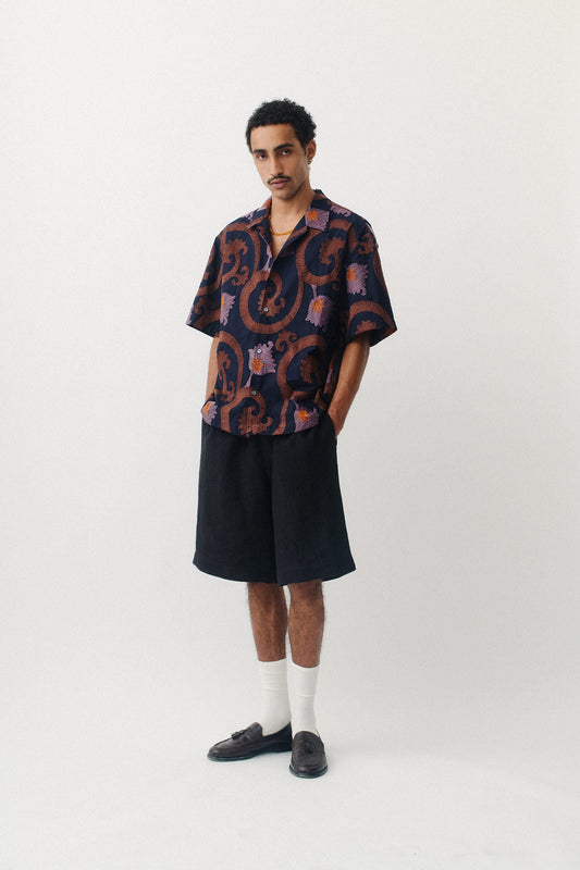 Samata Shirt Embroidered Mulberry Night
