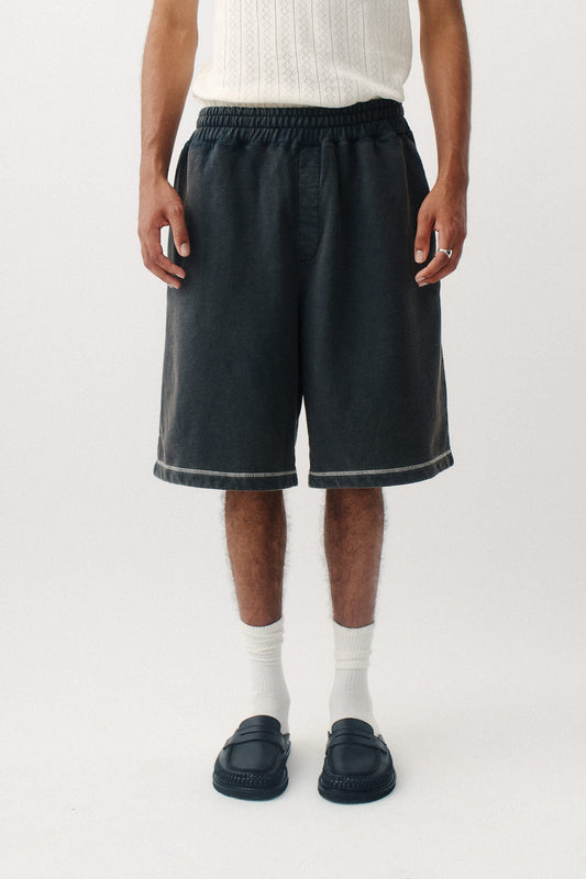 Saleh Jersey Shorts Washed Black