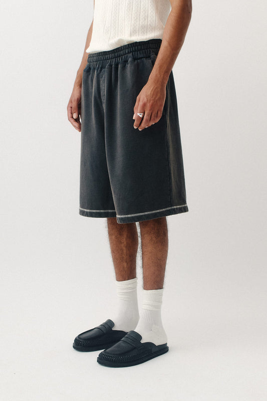 Saleh Jersey Shorts Washed Black