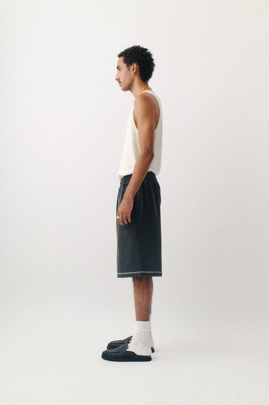 Saleh Jersey Shorts Washed Black