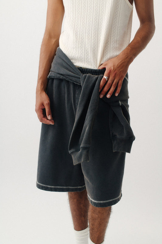 Saleh Jersey Shorts Washed Black