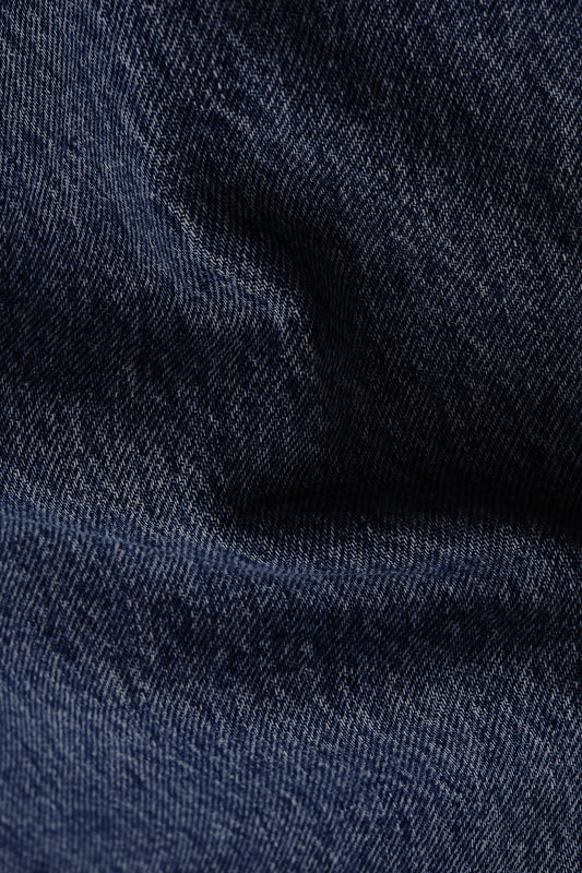 Men's outerwear denim jacket, cotton mix, stone washed, vintage blue.
