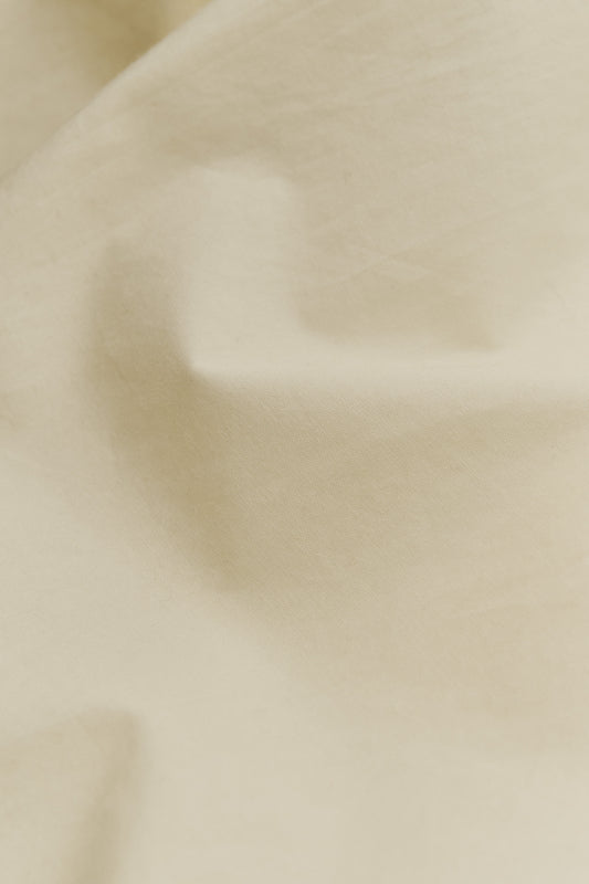 Men's short-sleeved shirt, organic cotton, garment washed, light beige.