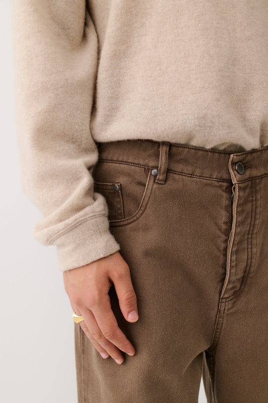 Terek Jeans Washed Brown Twill