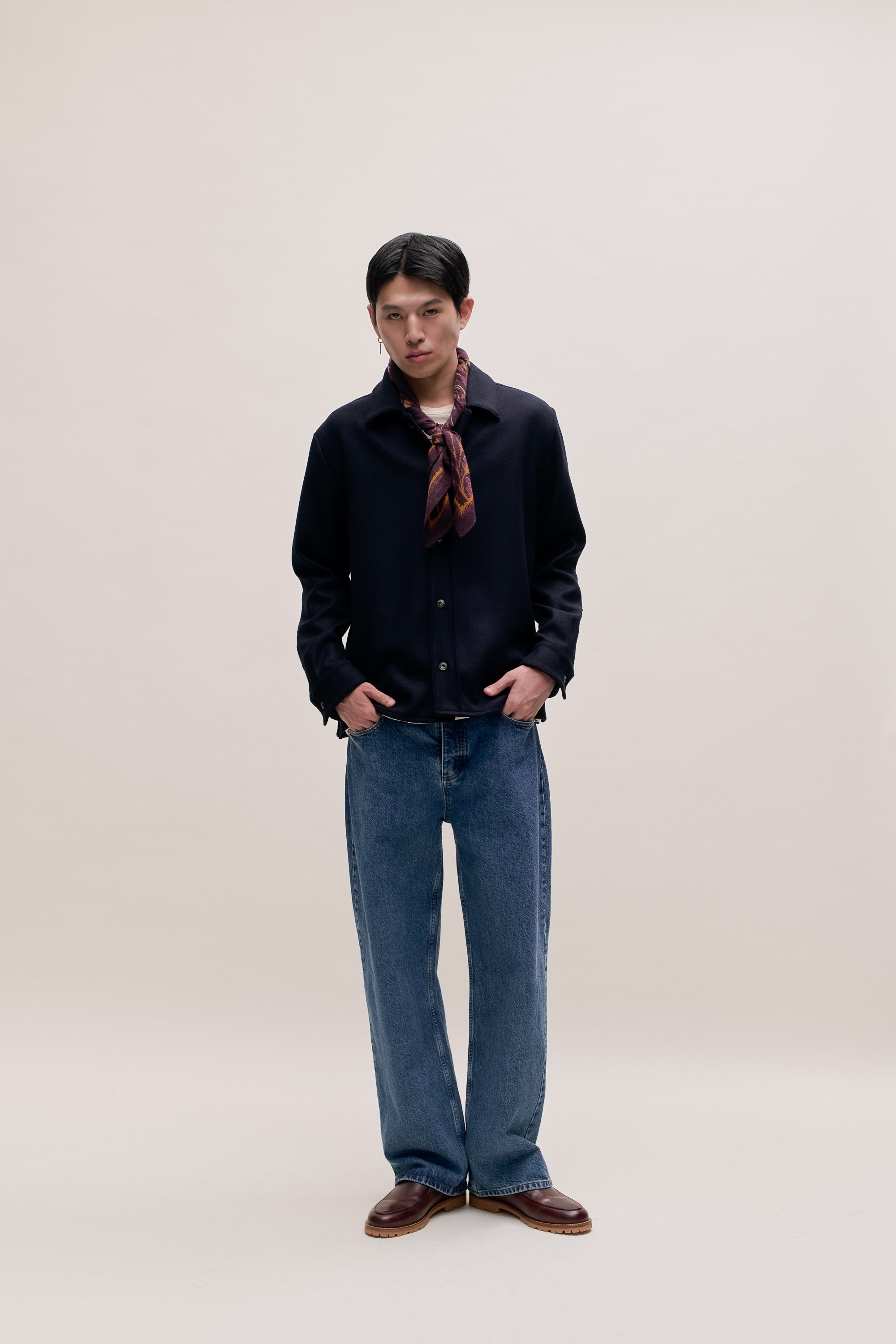 ガクガク　Y-3 M CLASSIC BONDED　 OVERSHIRT BWS-03 MILITARY OVERSHIRT 11.5 oz. stay-blue hemp selvedge