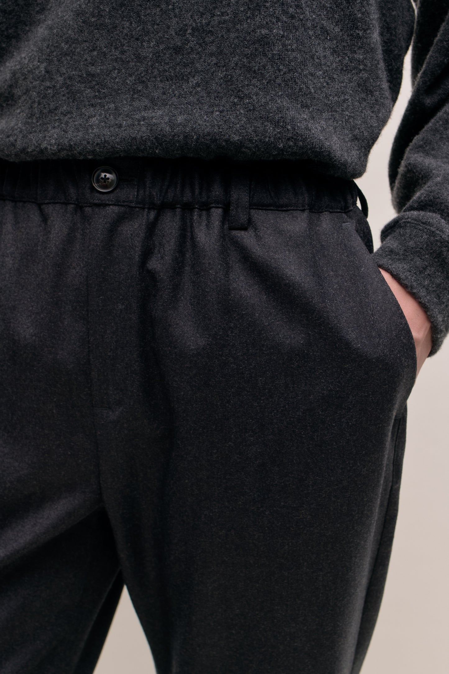 ELASTICATED WIDE TROUSERS
