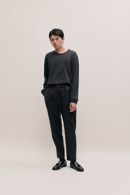 ELASTICATED WIDE TROUSERS