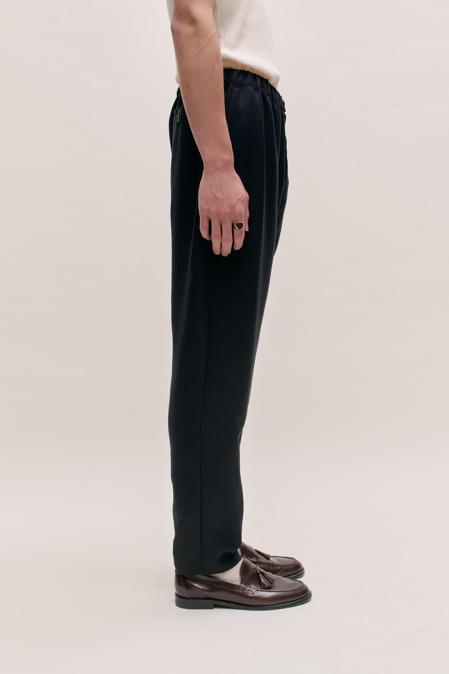 ELASTICATED WIDE TROUSERS