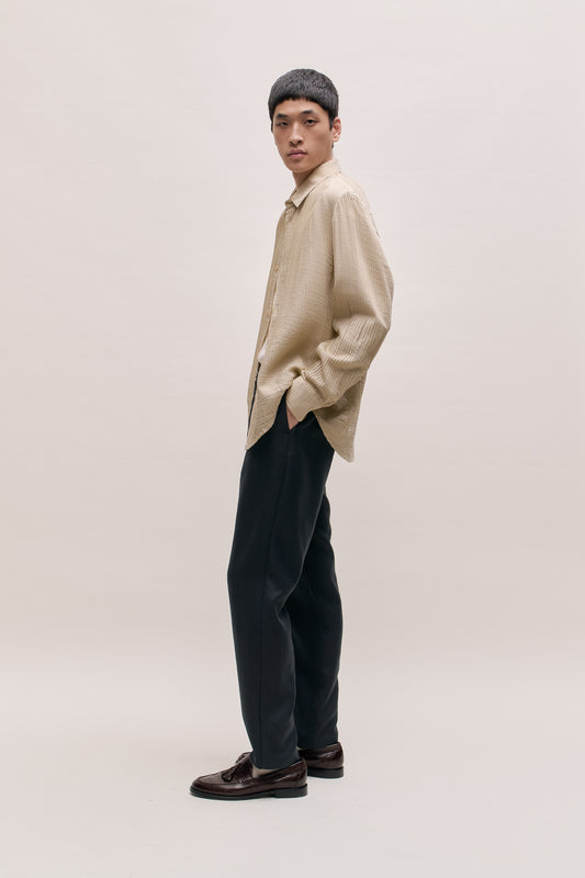 ELASTICATED WIDE TROUSERS
