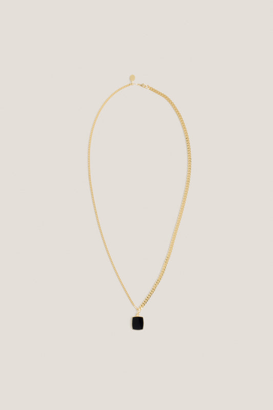 YIN YANG NECKLACE WITH STONE