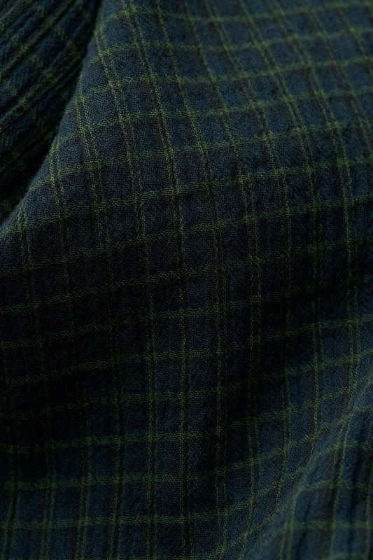 Banita Button Down Shirt Navy Green Check