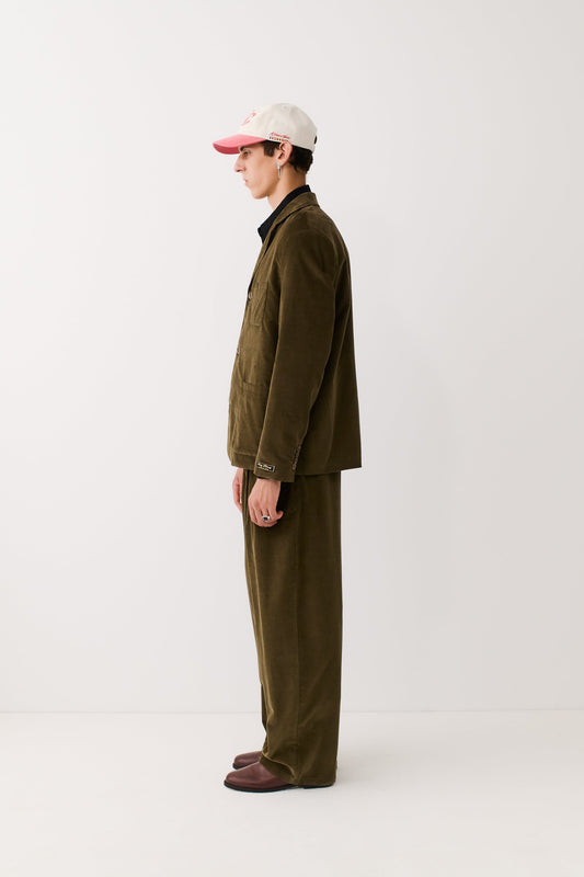Deconstructed Atelier Blazer Olive Haze Corduroy