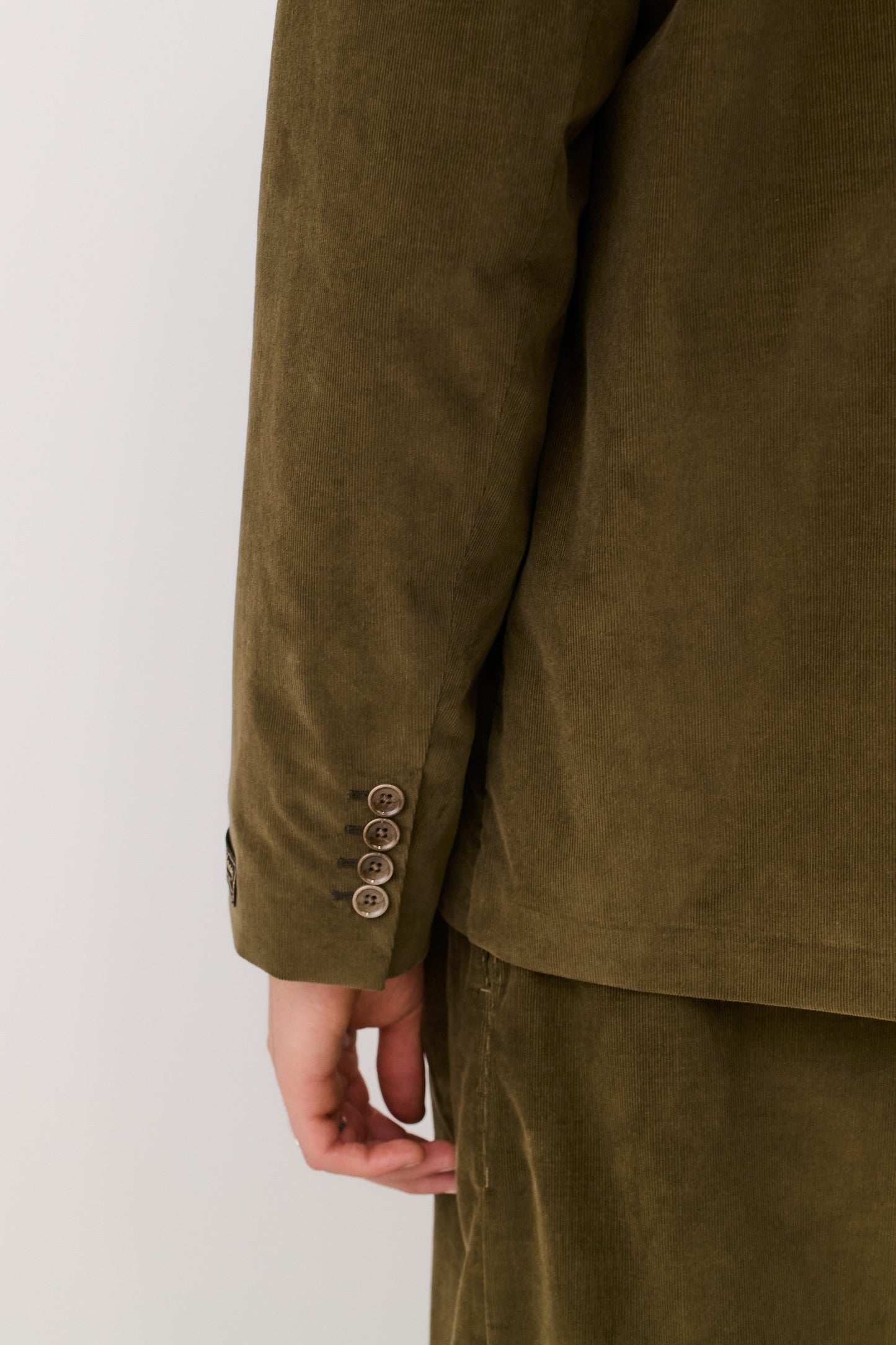 Deconstructed Atelier Blazer Olive Haze Corduroy
