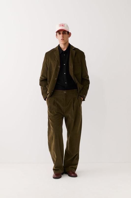Deconstructed Atelier Blazer Olive Haze Corduroy