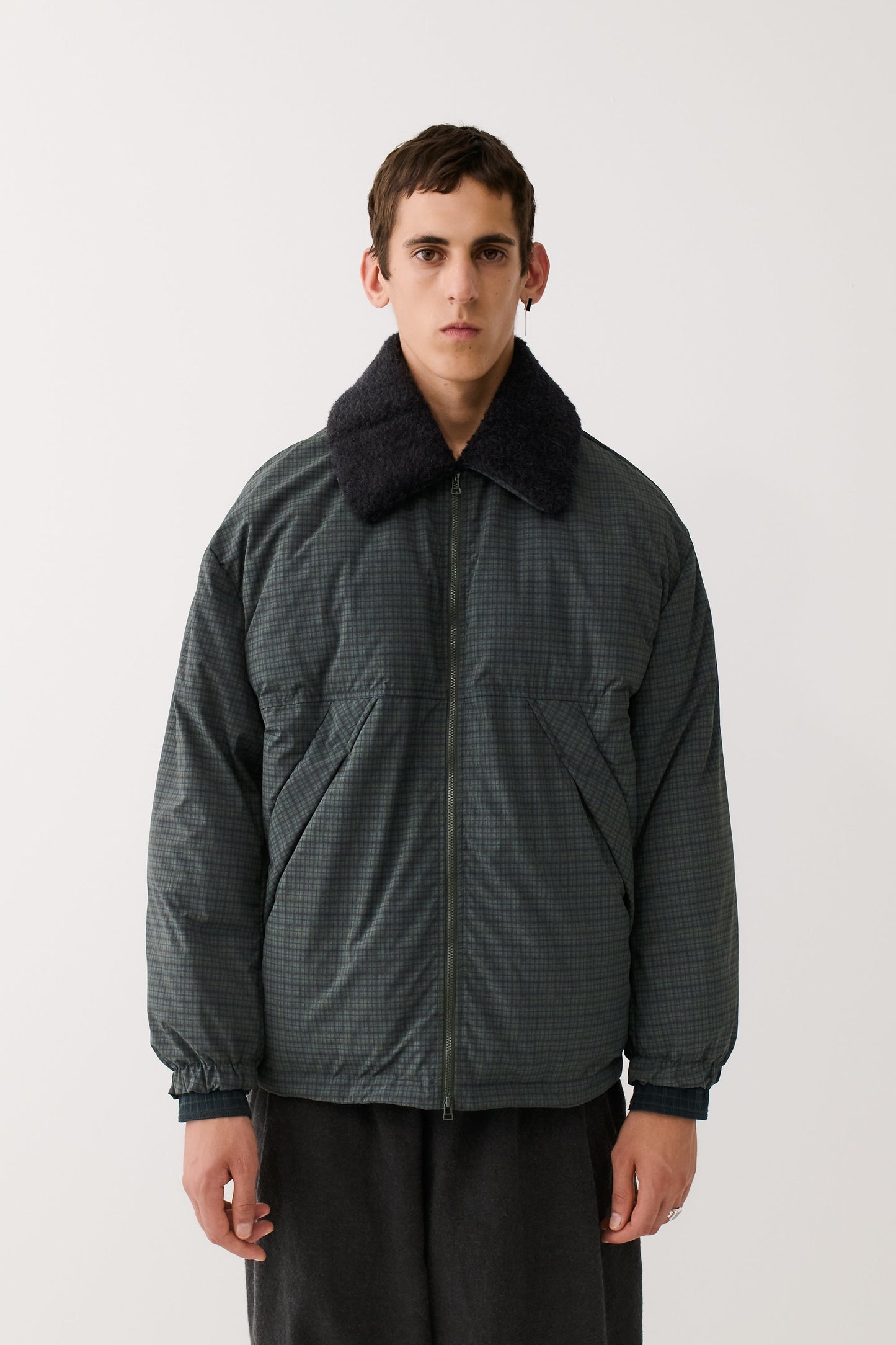 Esca Puffer Jacket Dark Forest Check