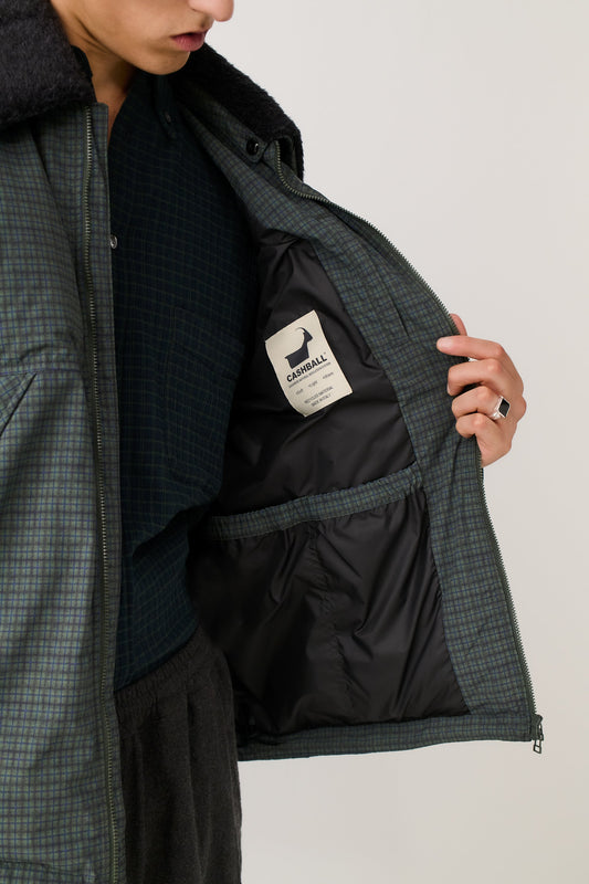 Esca Puffer Jacket Dark Forest Check