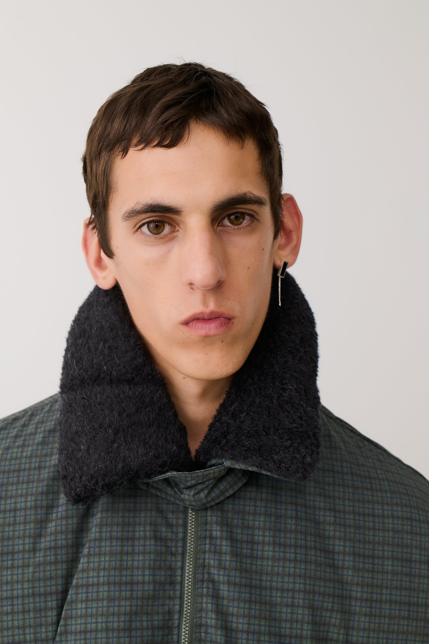 Esca Puffer Jacket Dark Forest Check