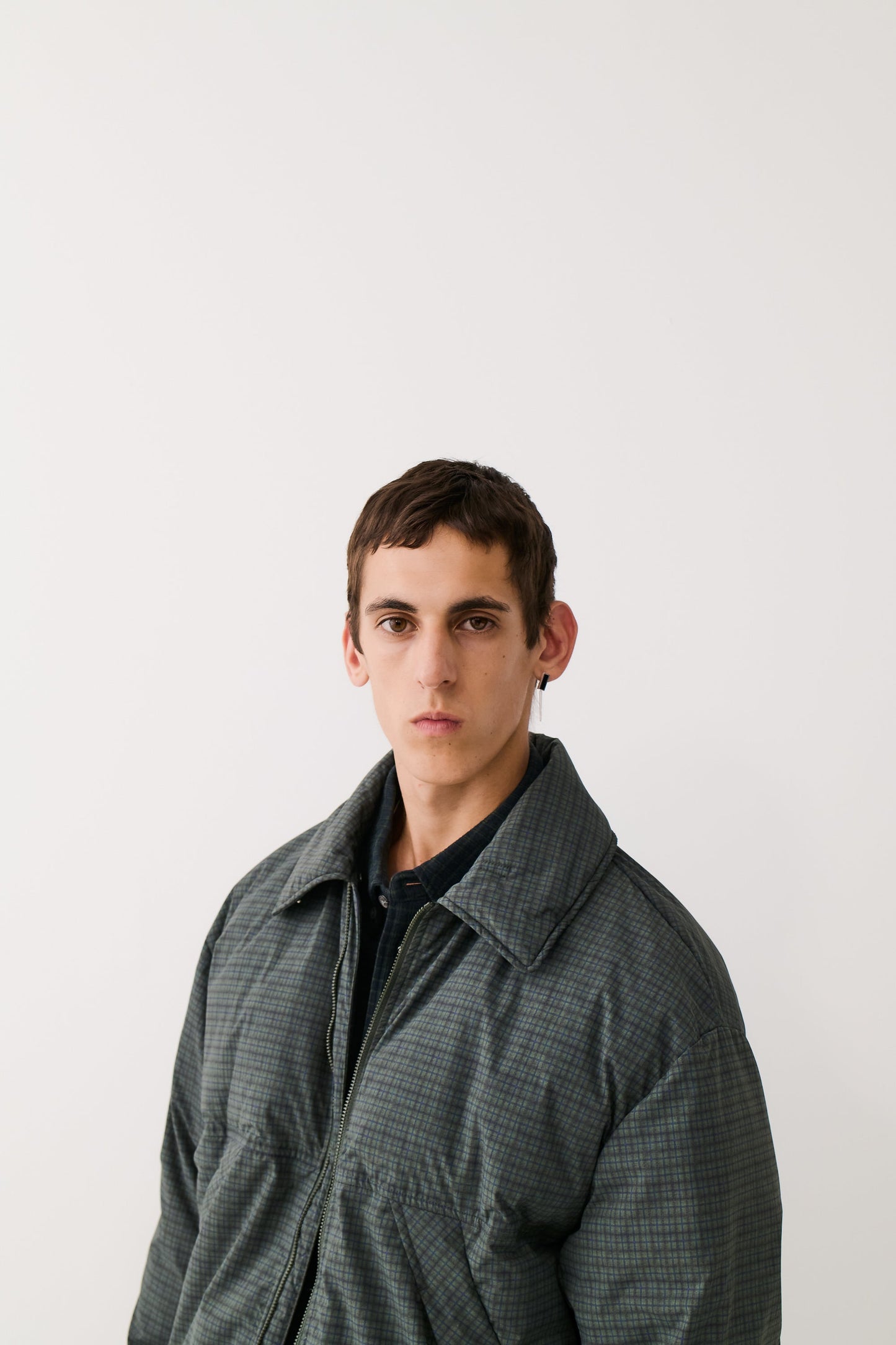 Esca Puffer Jacket Dark Forest Check