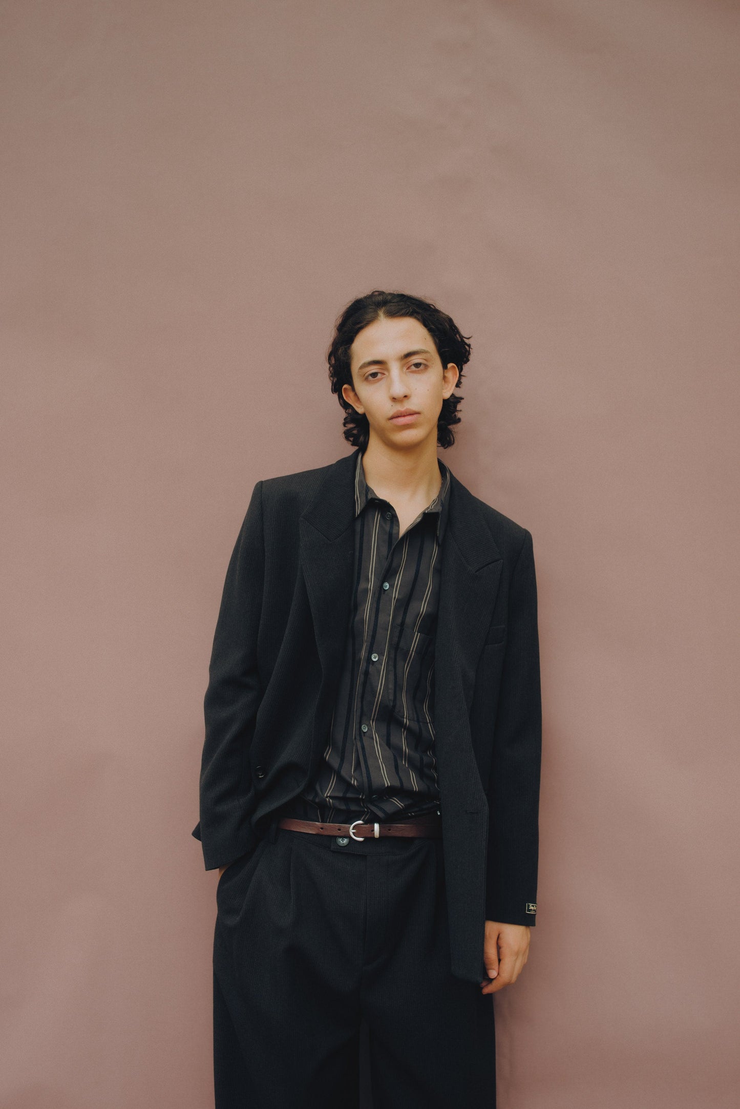 Gusto Shirt Brown Velvet Stripe