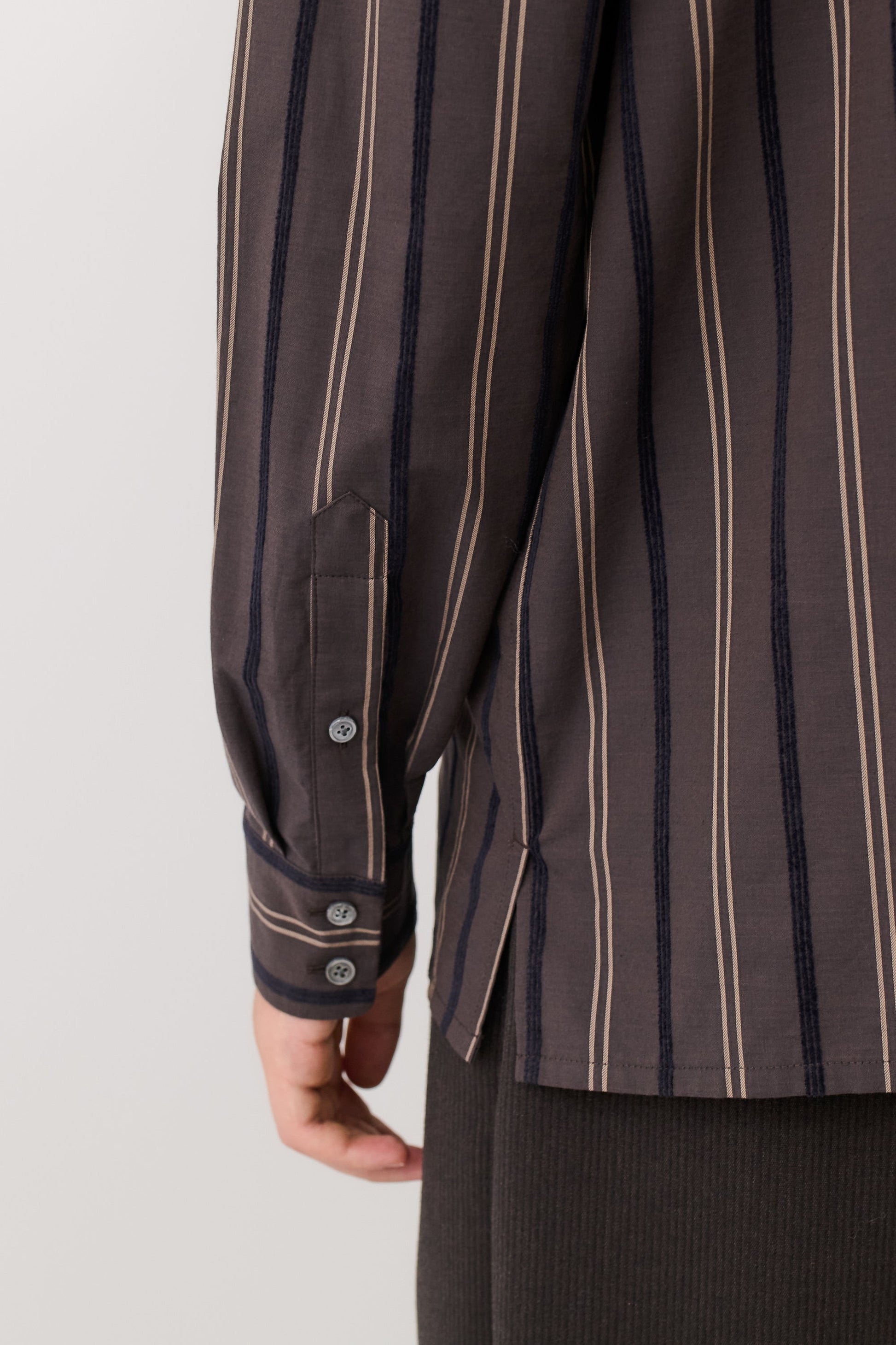 Gusto Shirt Brown Velvet Stripe