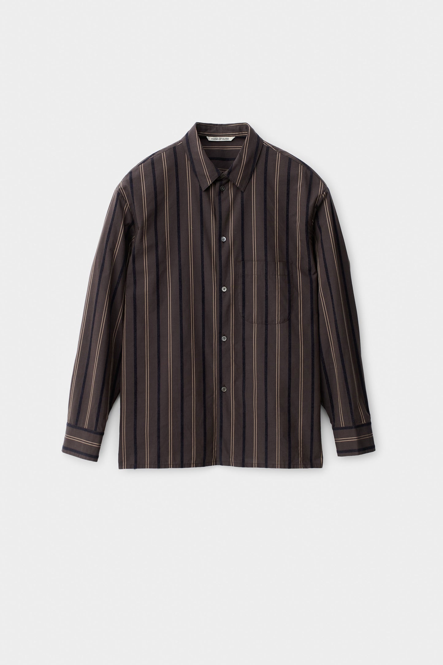 Gusto Shirt Brown Velvet Stripe