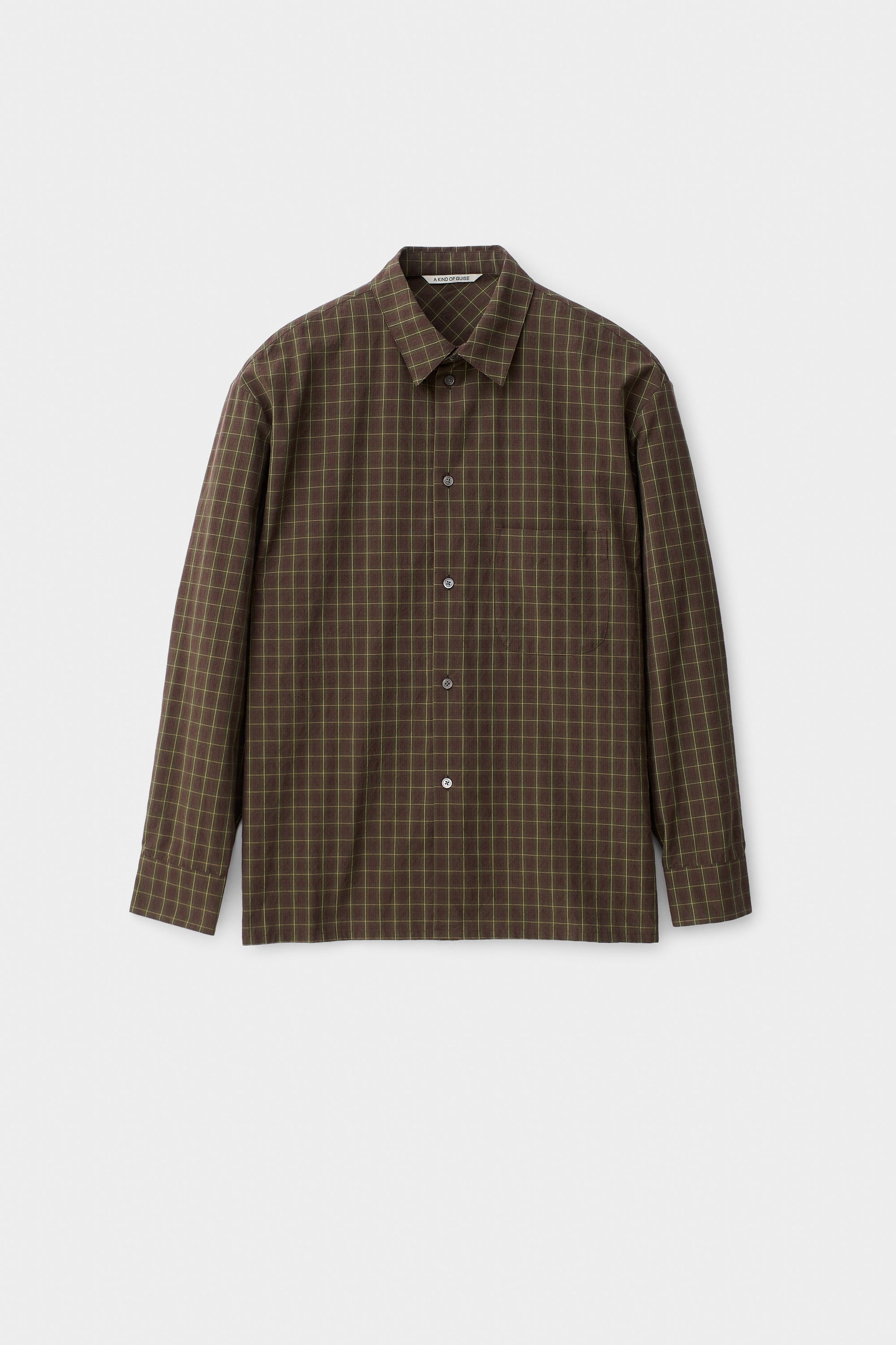 Gusto Shirt Olive Burgundy Check