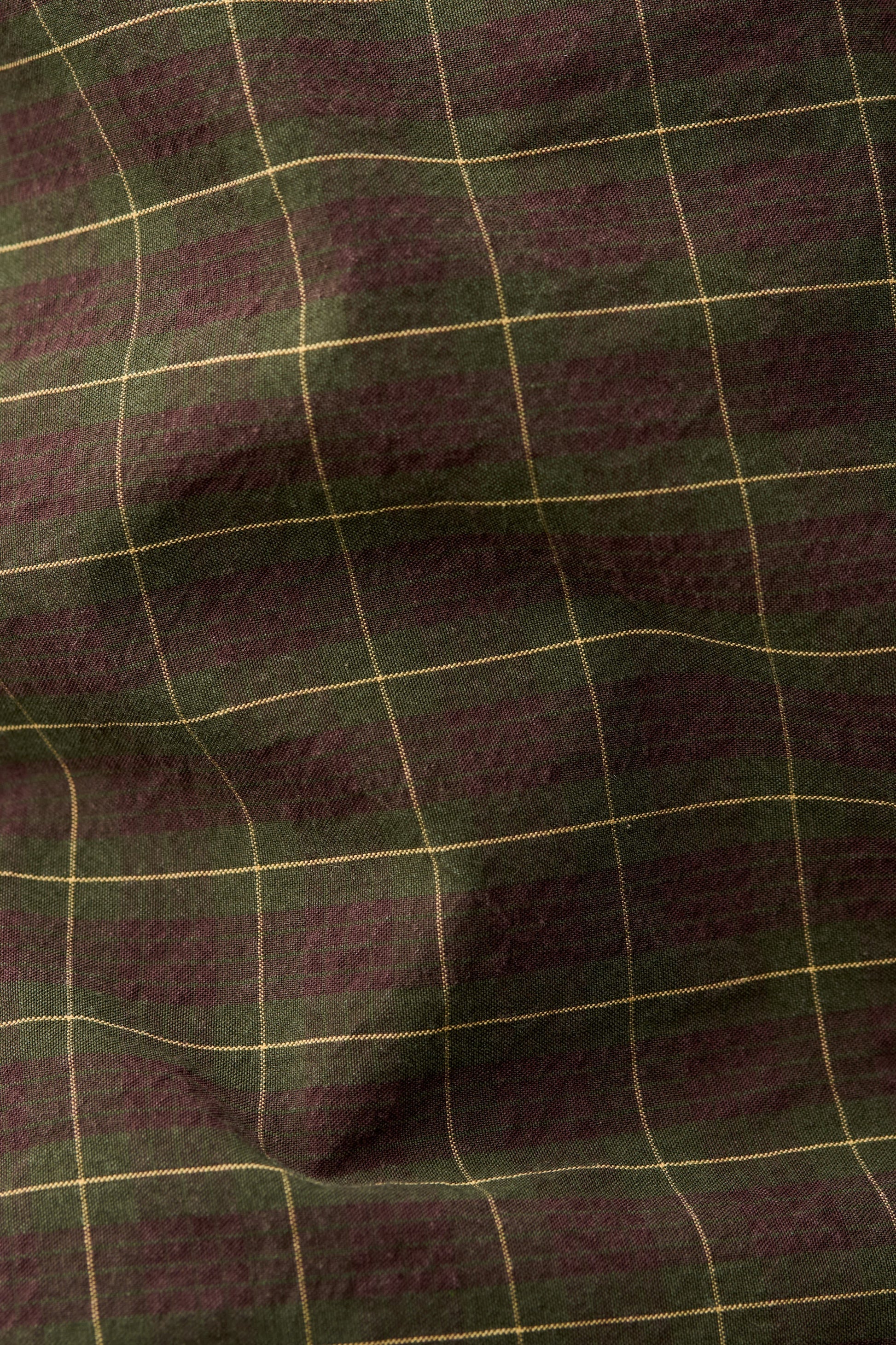 Gusto Shirt Olive Burgundy Check