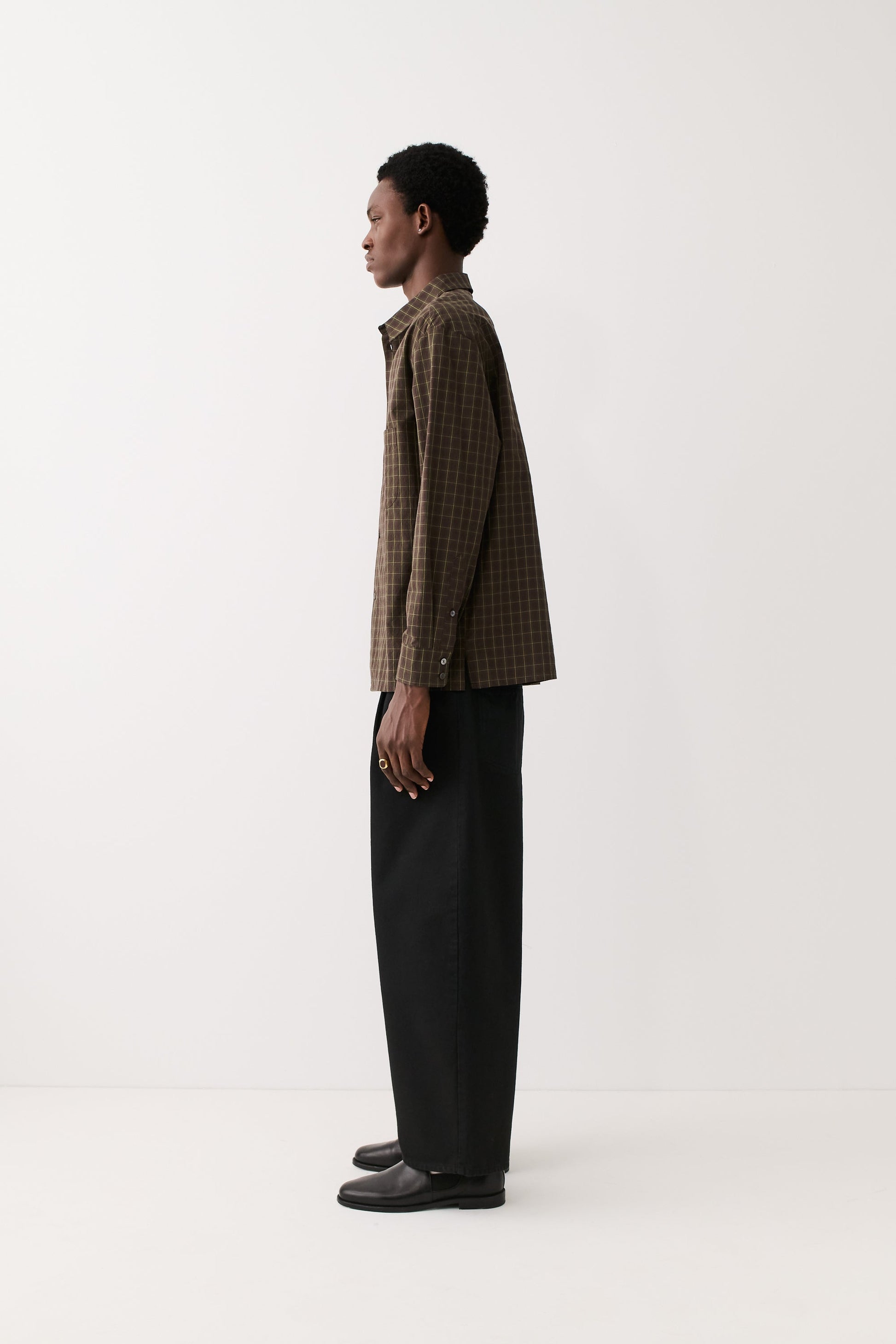 Gusto Shirt Olive Burgundy Check