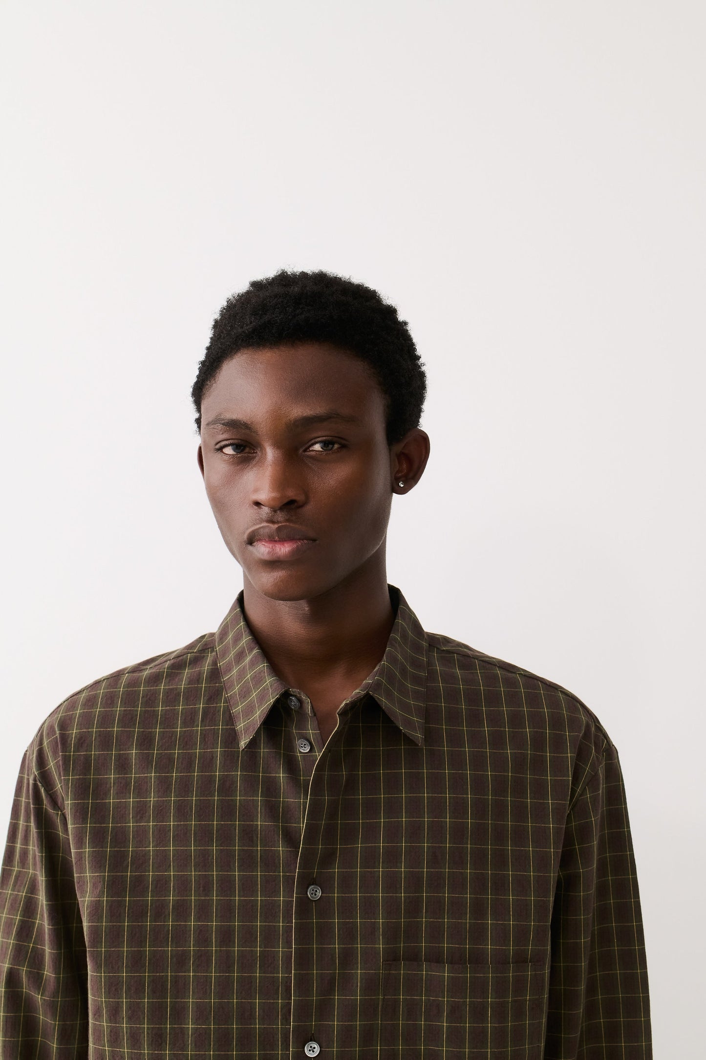 Gusto Shirt Olive Burgundy Check
