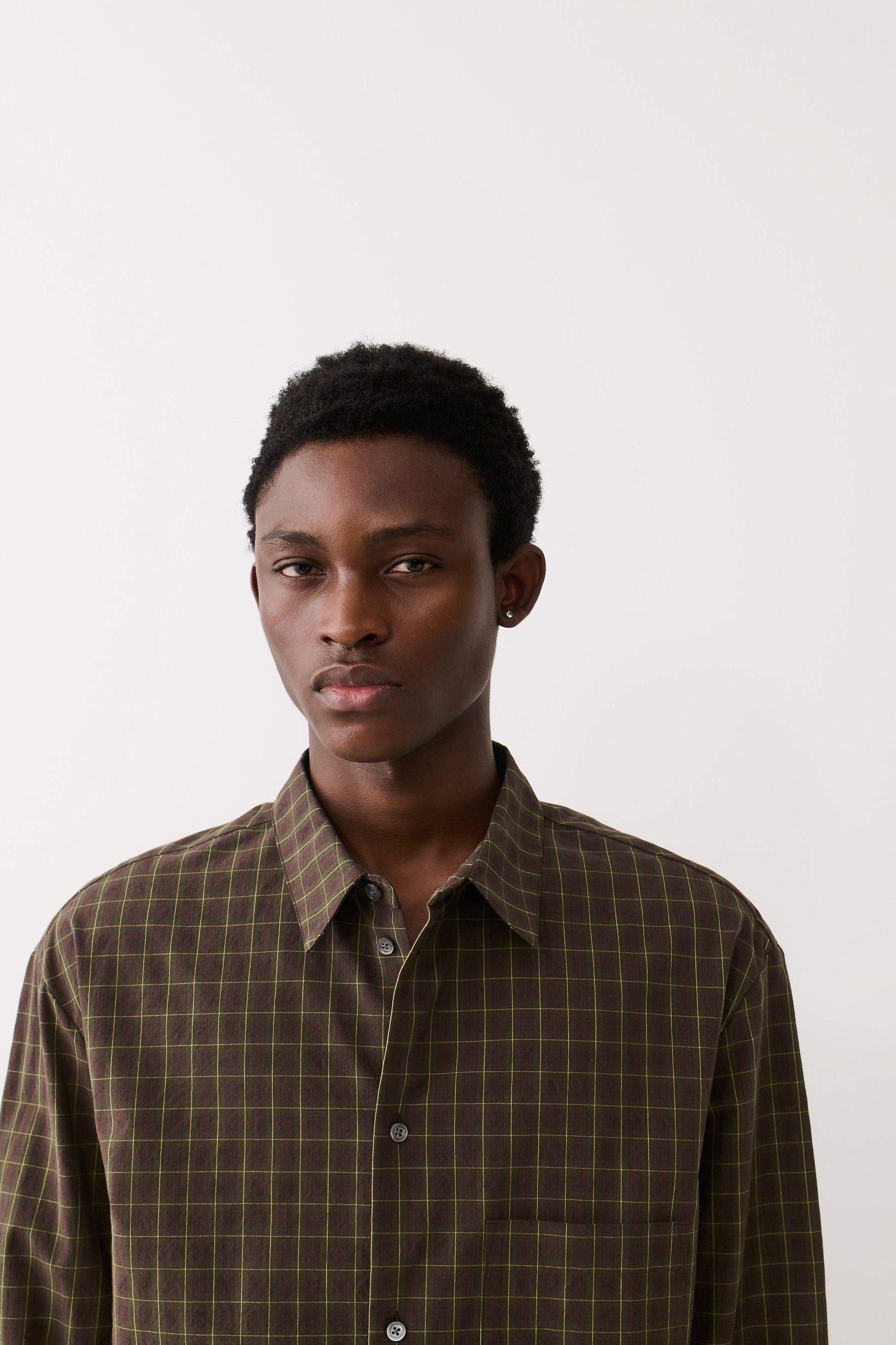 Gusto Shirt Olive Burgundy Check