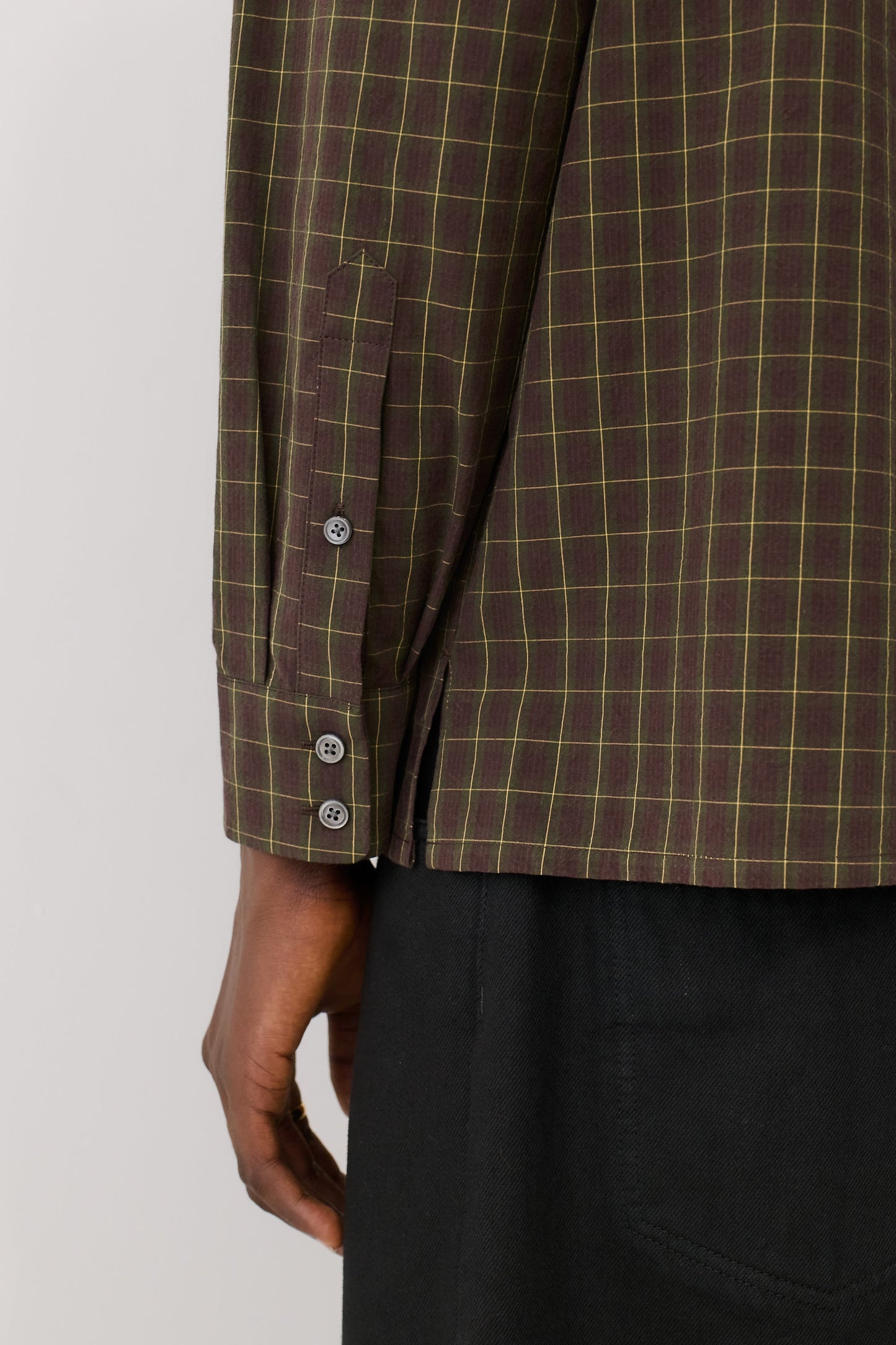Gusto Shirt Olive Burgundy Check