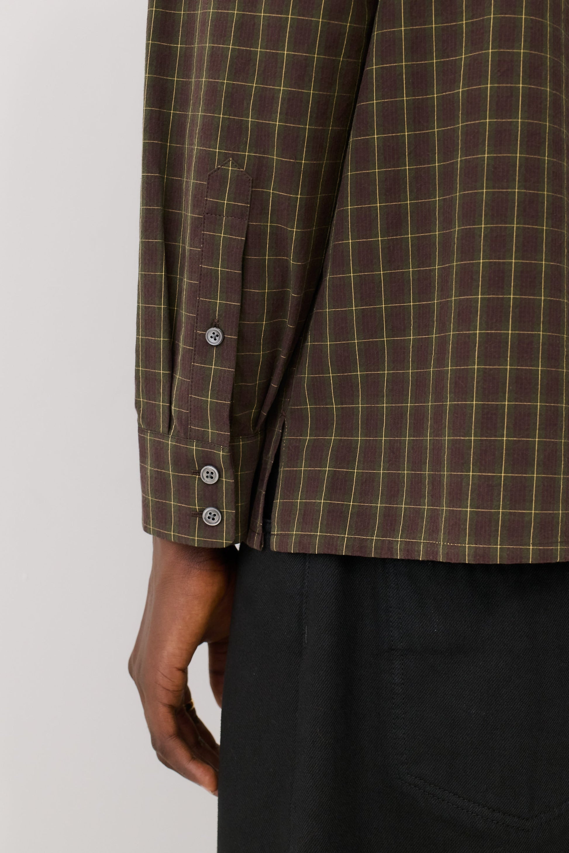 Gusto Shirt Olive Burgundy Check
