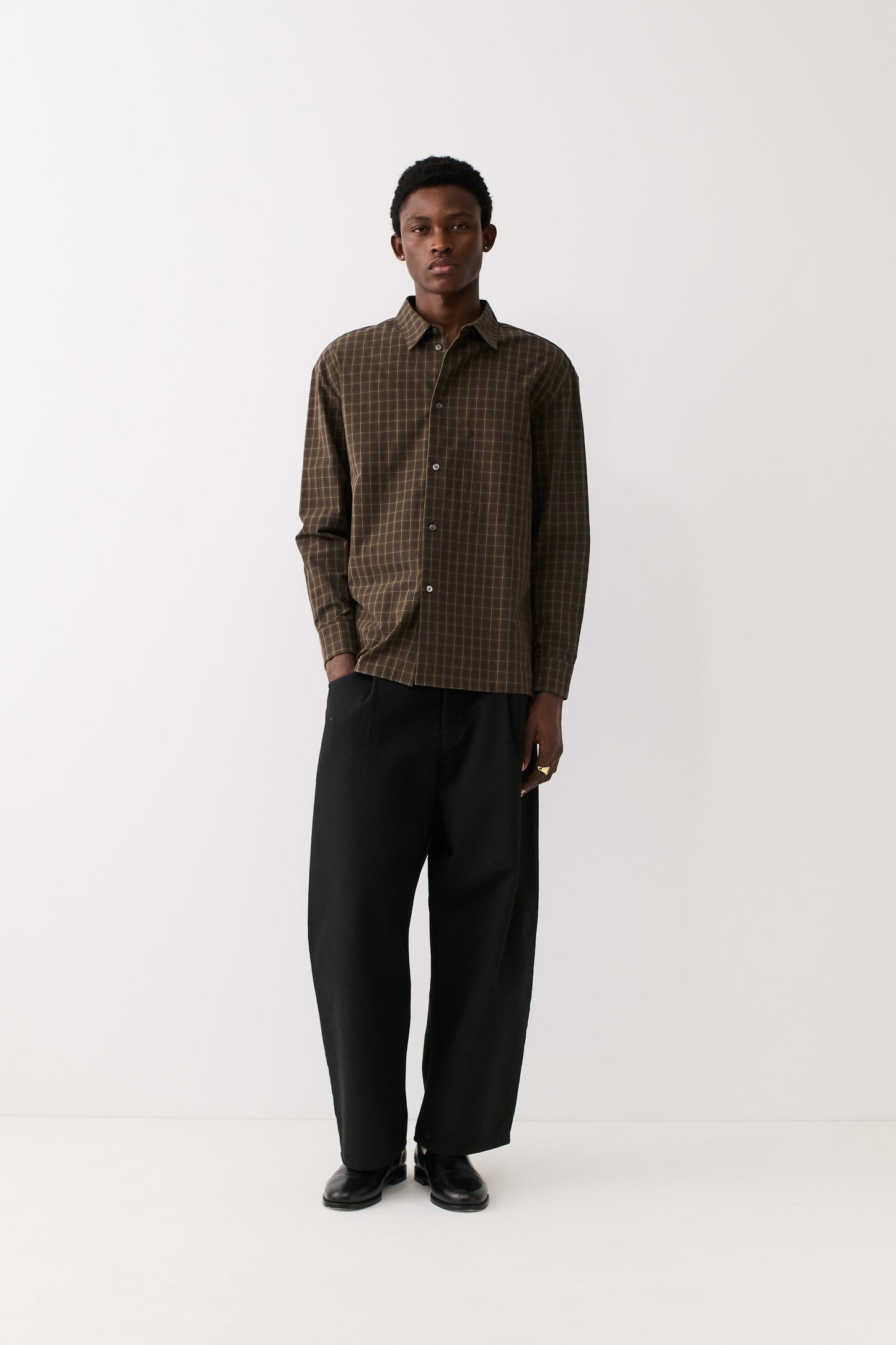 Gusto Shirt Olive Burgundy Check