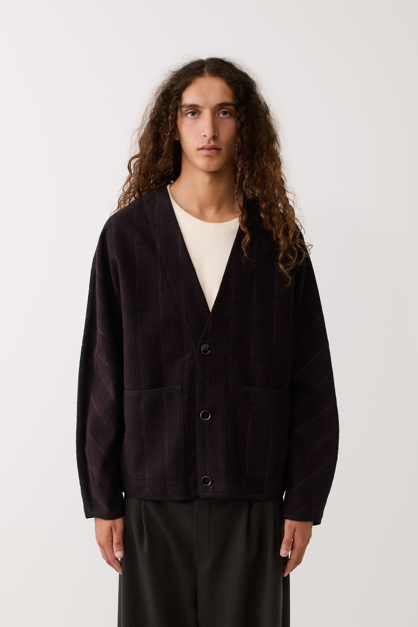 Kaan Cardigan Black Wine Line