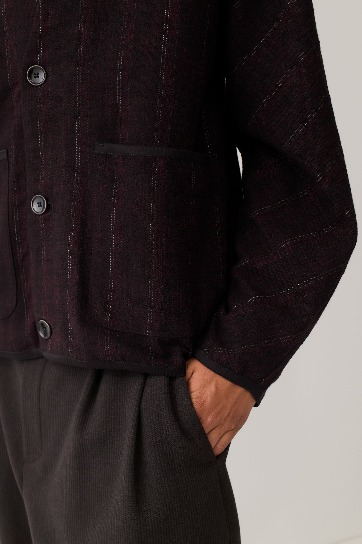 Kaan Cardigan Black Wine Line