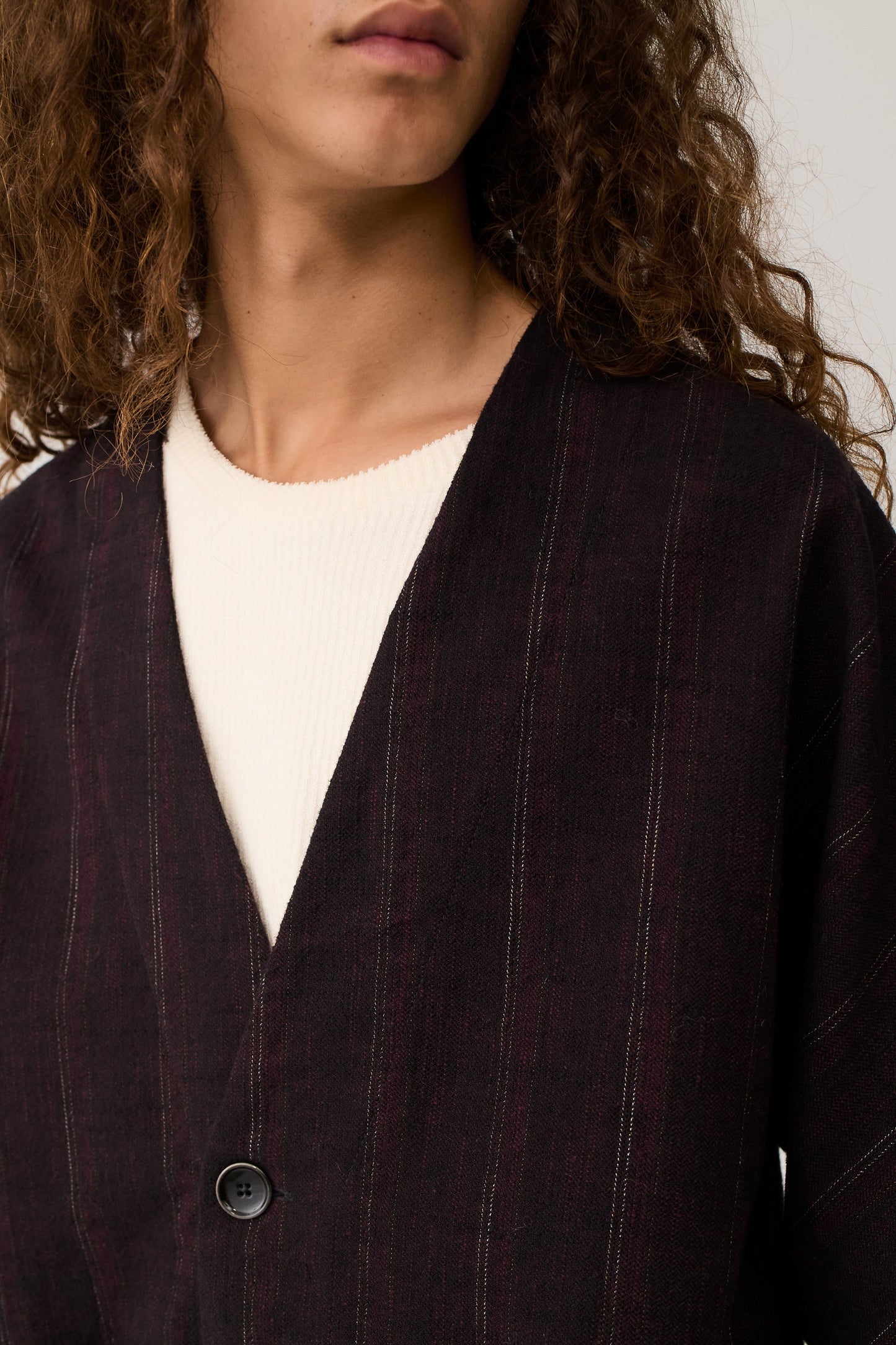 Kaan Cardigan Black Wine Line