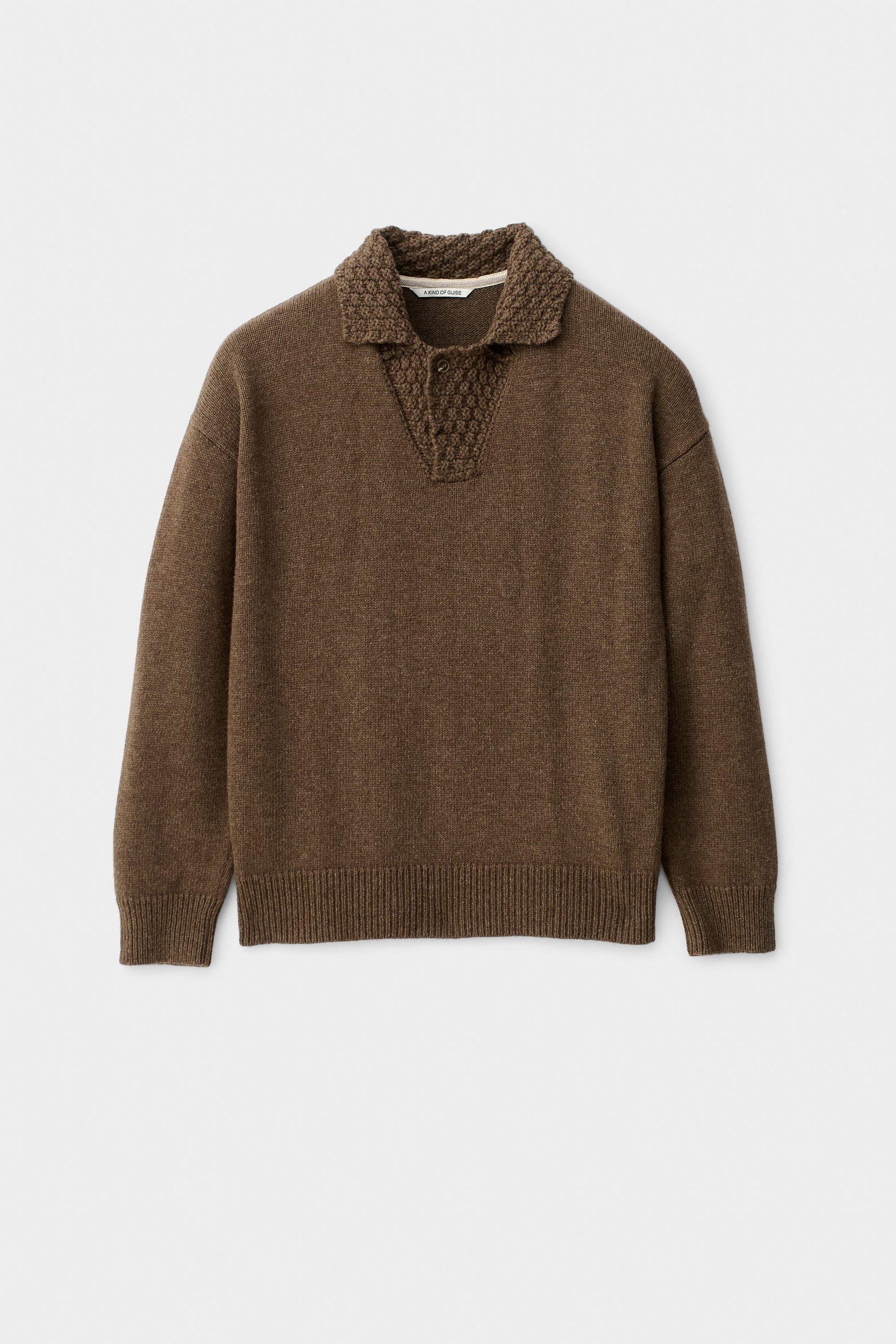 Palano Knit Polo Tobacco Melange