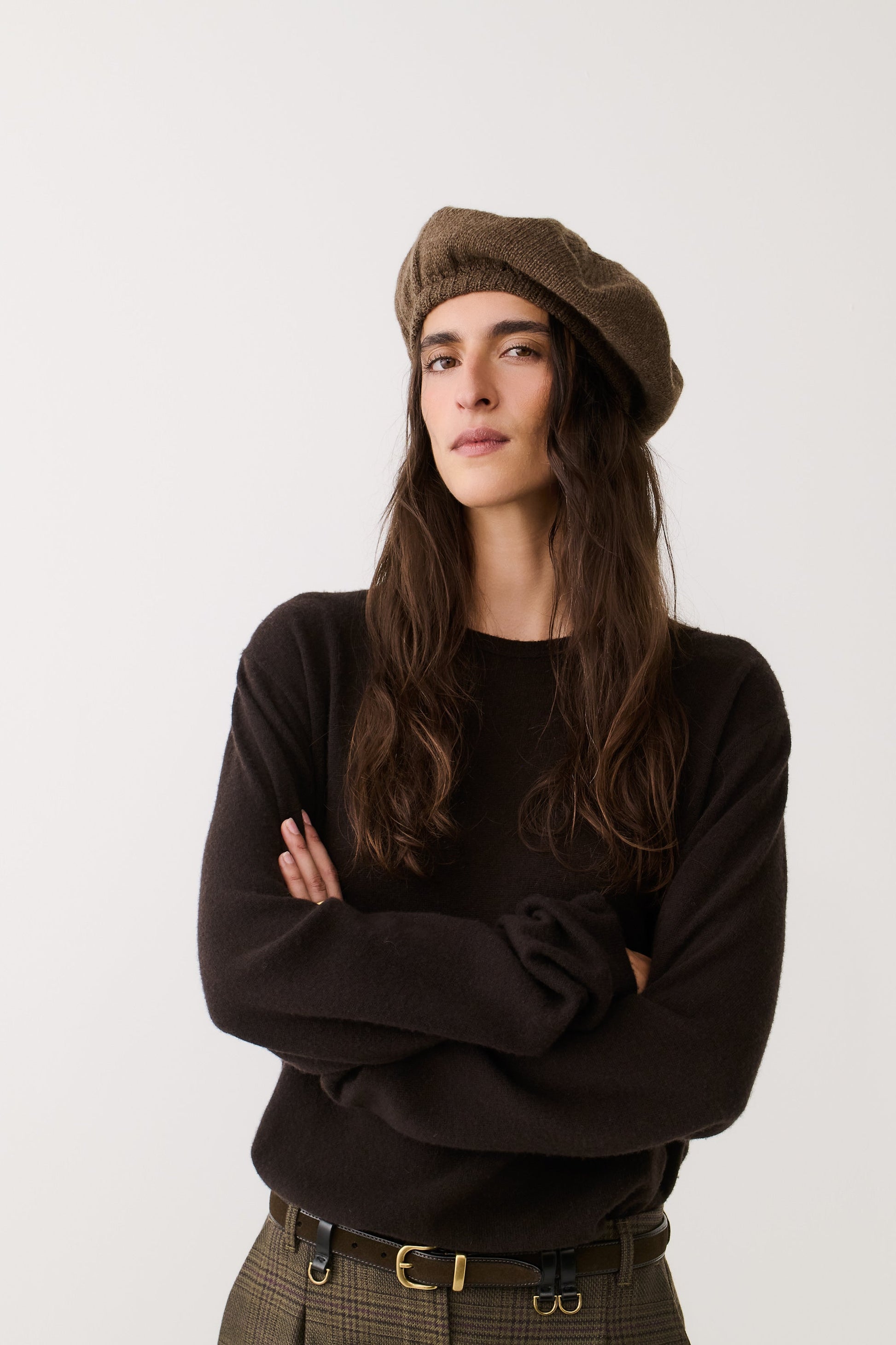 Prado Knitted Beret Tobacco Melange