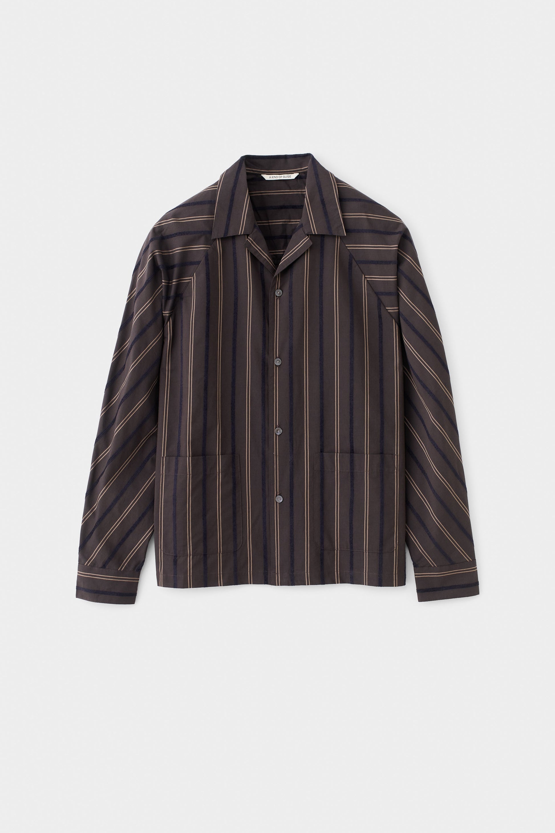 Songino Shirt Brown Velvet Stripe