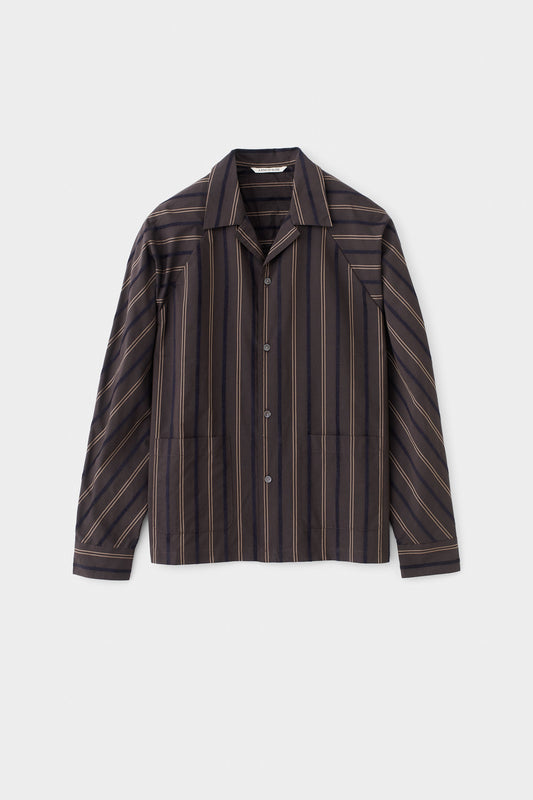 Songino Shirt Brown Velvet Stripe
