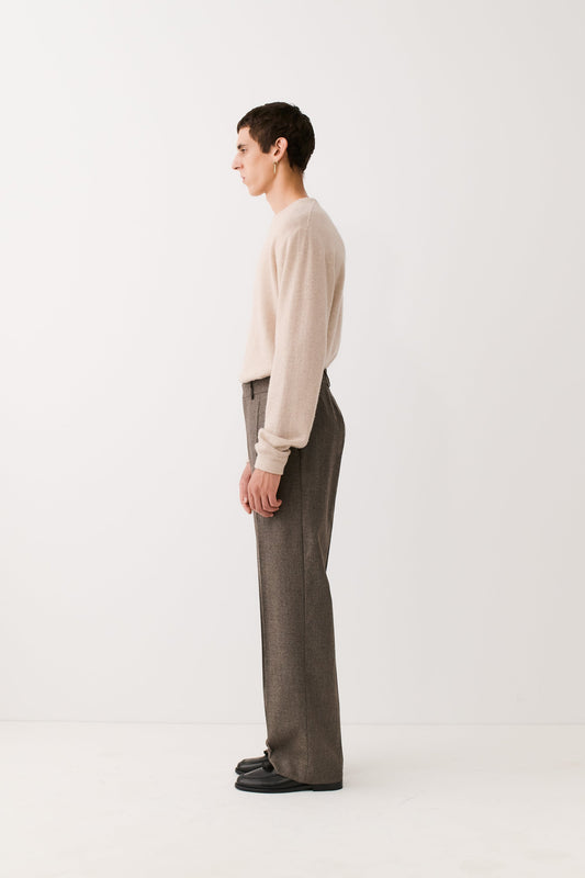 Tailored Wide Trousers Dirty Houndstooth