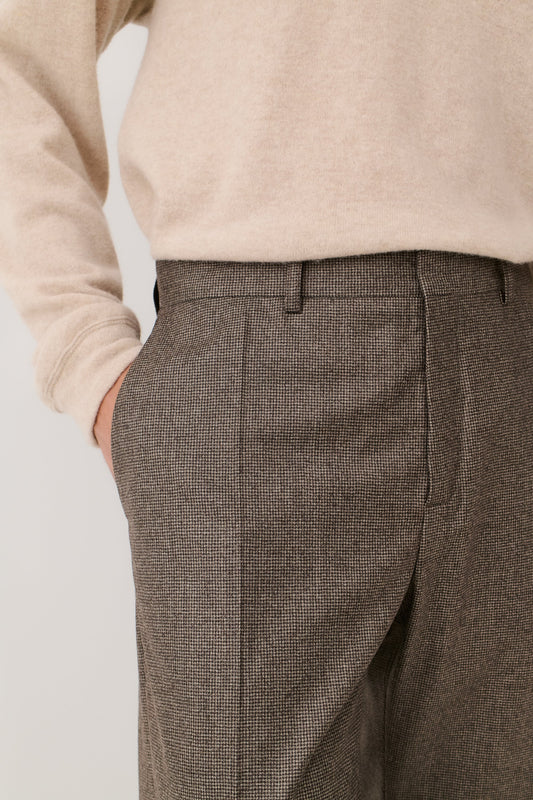 Tailored Wide Trousers Dirty Houndstooth